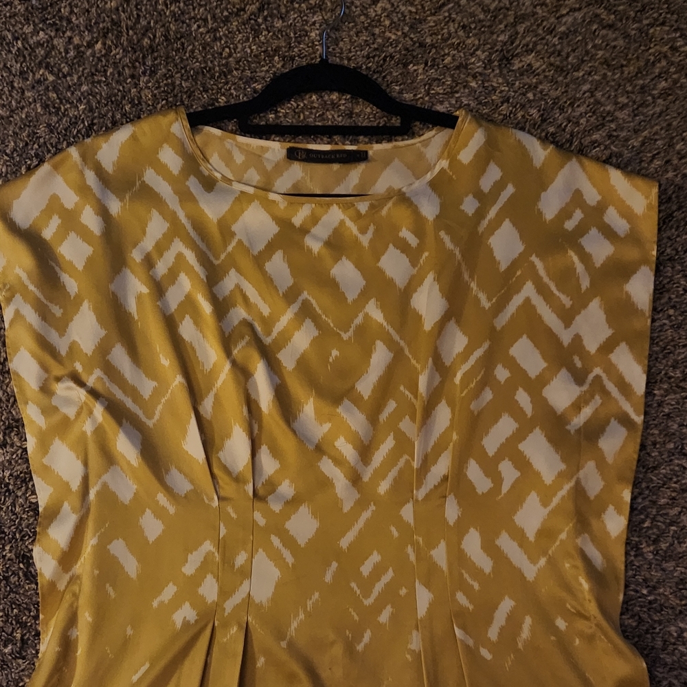 Express Outback Red Pattern Silky Blouse Small - image 2